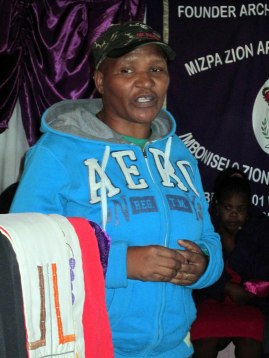 Funeka Soldaat addressing the memorial attendees