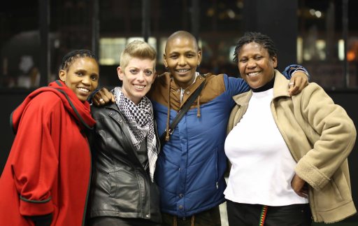 Activists at the launch L-R: Virginia Setshedi; Carrie Shelver; Thokozani Ndaba & Donna Smith