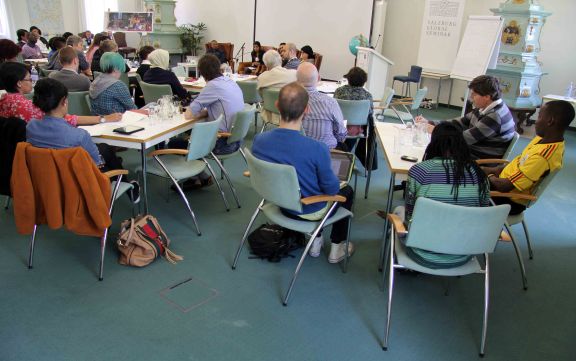 Members of the audience captured from the back to ensure the safety of participants ...