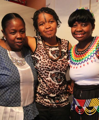 L-R: Zandile's mother, Dudu; Nqobile and Zandile