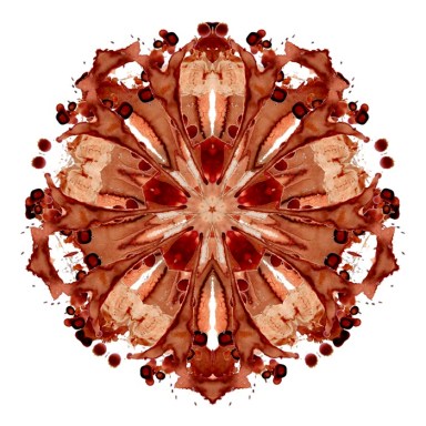 Ummeli, 2011. Digital print on cotton rag of a digital collage of Menstrual blood stains. 