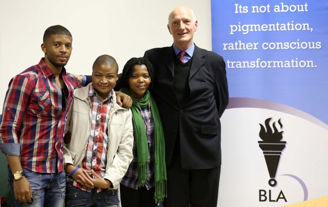 After the Transformative policies for marginalized groups seminar conceptualized by Jeremiah in collaboration with Black Lawyers Association team at Wits University on the 24th July 2013. L-R: Dominic Khumalo (BLA), Jeremiah Sepotokele, Noma Phakade (GALA) and Chief Justice Edwin Cameron (Constitutional Court), Johannesburg.