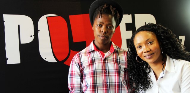 2013 Aug. 26:  Azania Mosaka of PowerFM interviewing Muholi