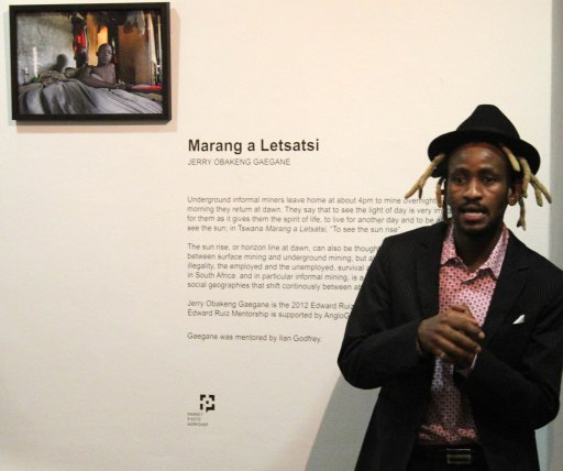 Jerry speaking at the opening of his exhibition