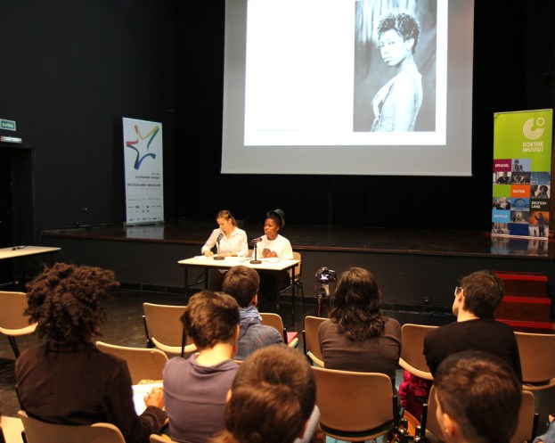 Muholi presenting some Faces and Phases at Goethe Institut, Sao Paulo, Brazil on the 13th June 2014.  Photos by Valerie Thomas