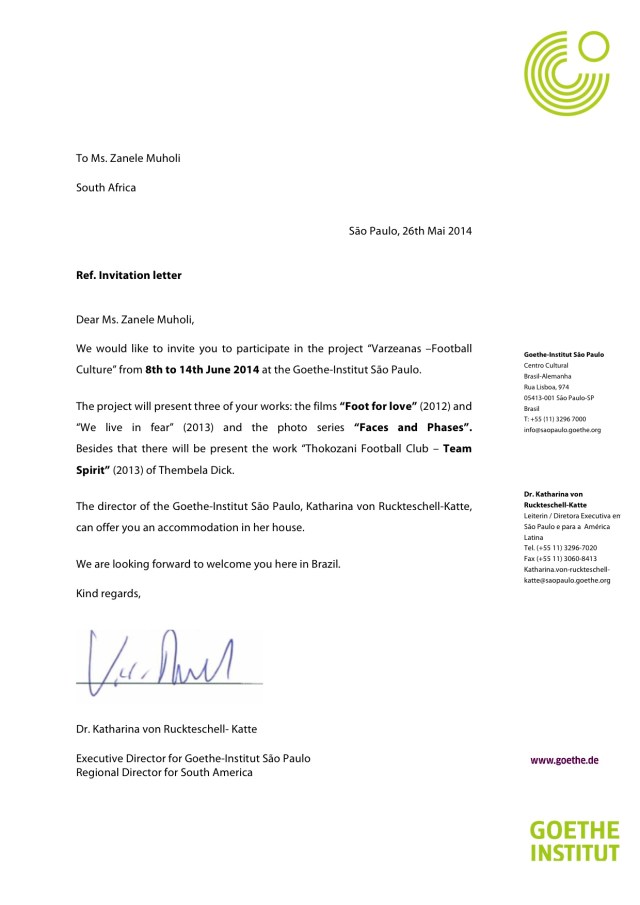 2014 June 8 - 14 GI SP_Invitation letter zanele muholi