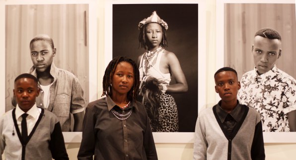 L-R: Meme Motaung, Shaz Mthunzi & Refilwe Pitso @ WAM opening on 29th Jan. 2014