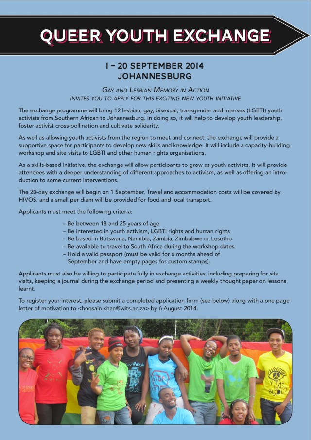 Queer Youth Exchange - Application form