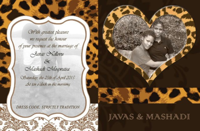Invitation card of Javas and Mashadi's upcoming wedding