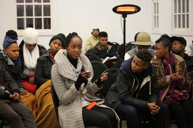 Motivational speaker Kea addressing youth at Yithi Laba conference.