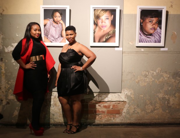 Charmain Carrol and Diva Desire at the exhibition opening of Chubby Vogue Divas... Photo by Lindeka Qampi