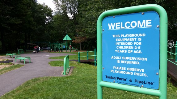 Lerato Dumse tried her luck on swings and the sign made it hard for her to play