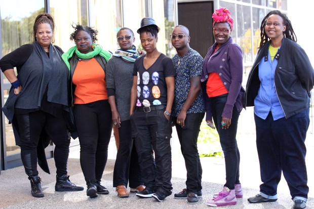 L-R: Samiya, Rosamond, Dora, Muholi, Ola, Yvonne and Kagendo. © Lerato Dumse (2015/10/11) 