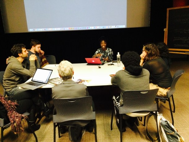 2015 Oct. 15 Muholi sharing her work with students, curators and researchers @Amherst College... Photo by Lerato Dumse